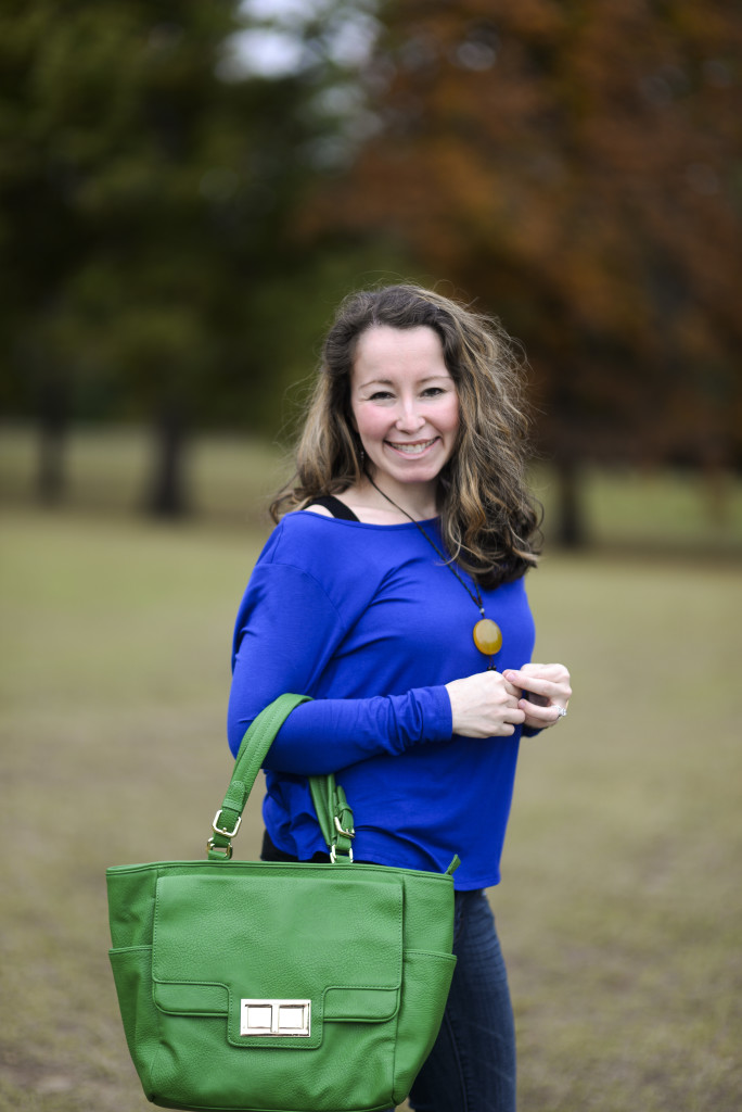 Lyss Loo royal blue twist-back top