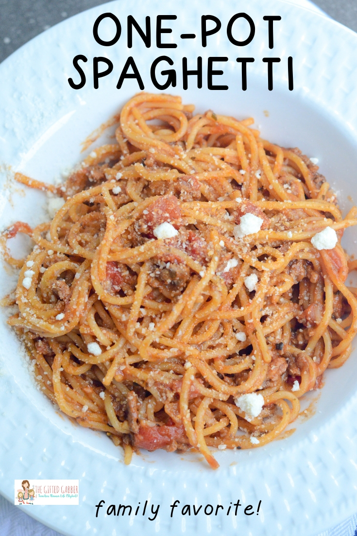 One Pot Spaghetti With Doctored Jar Spaghetti Sauce The Gifted Gabber