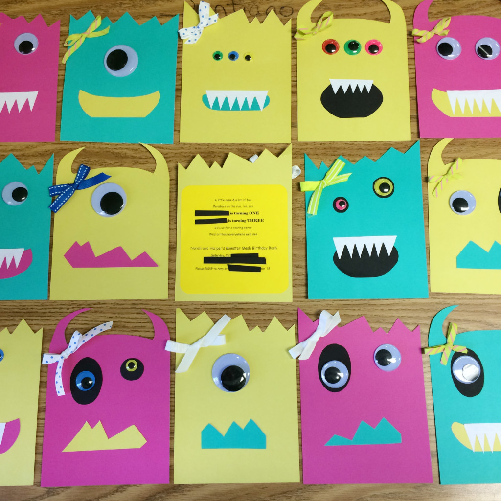 DIY Little Monsters Birthday Party Invitations - The Gifted Gabber