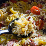 Easy Summer Squash and Sausage Skillet with Orzo - Summer Dinner - Stovetop Dinner - Easy Weeknight Dinners - Squash and Sausage Recipe - The Gifted Gabber