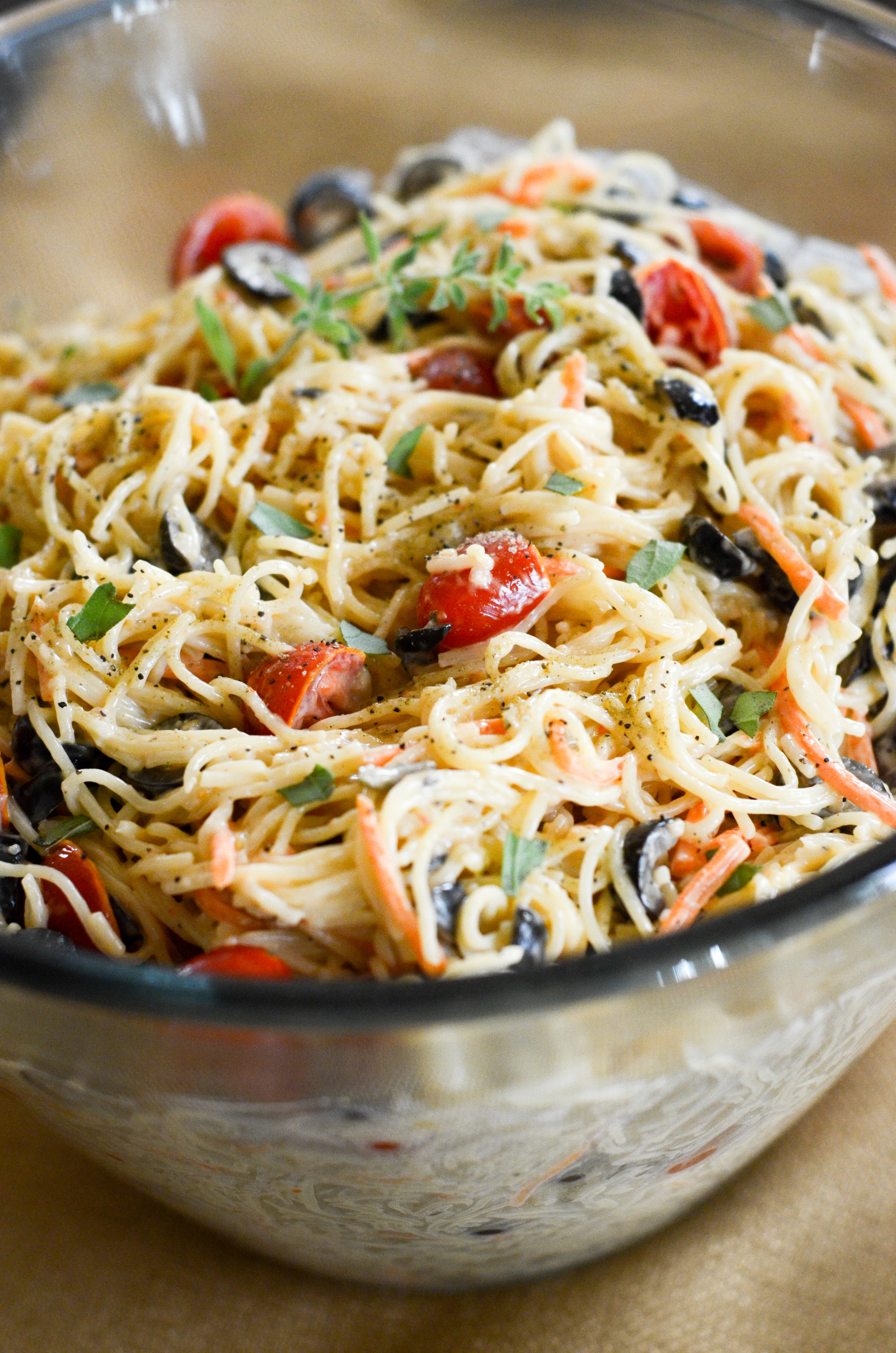 Easy Angel Hair Pasta Salad - The Gifted Gabber