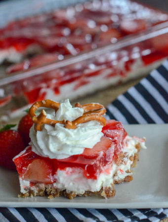 Strawberry Pretzel Salad- The Gifted Gabber