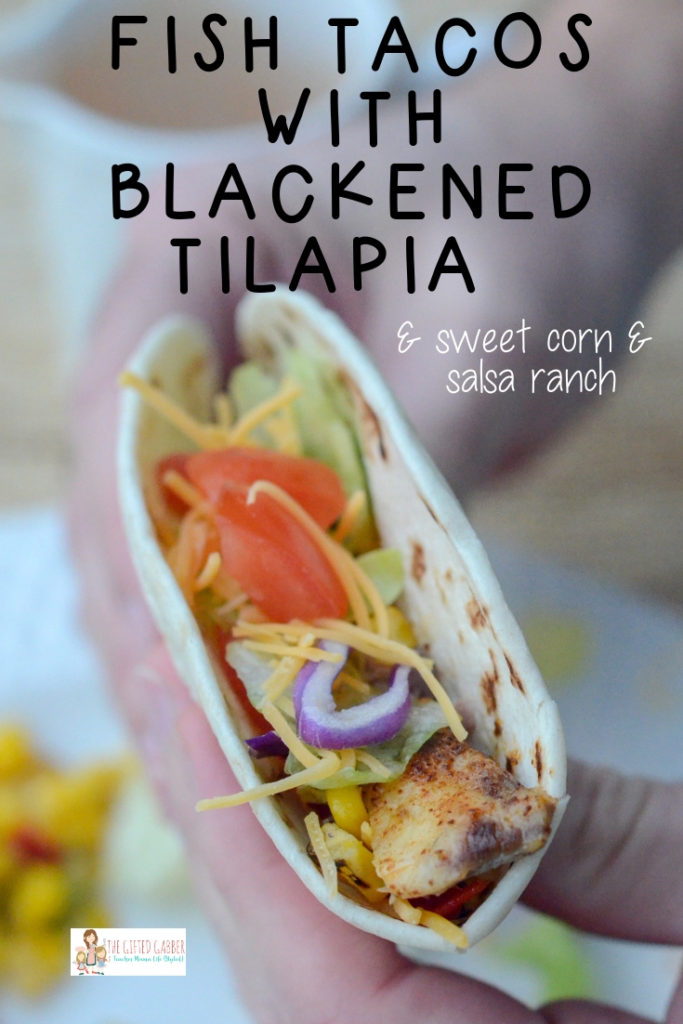 This easy fish taco recipe with blackened tilapia combines sauteed tilapia with honey roasted sweet corn, a coleslaw or lettuce blend of your choice, and a salsa ranch sauce. The flavor medley is just the best! This recipe could be modified for grilled or fried tilapia, but the sauteed tilapia is so easy, and these tacos are ready in a flash!