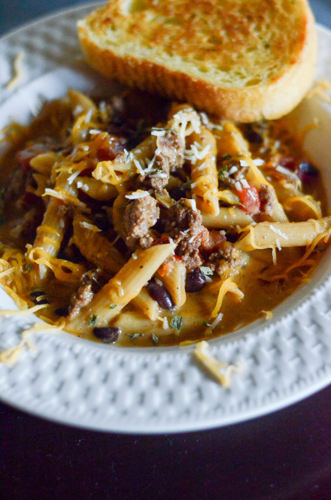 This one pot southwest pasta with ground beef is a perfectly easy weeknight dinner The creamy sauce with black beans, spices, Rotel and cheese will put you in the mindset of a Rotel cheese dip - except with pasta instead of tortilla chips! This stovetop recipe couldn't get much easier! #recipes #pasta #rotel #southwest #dinner