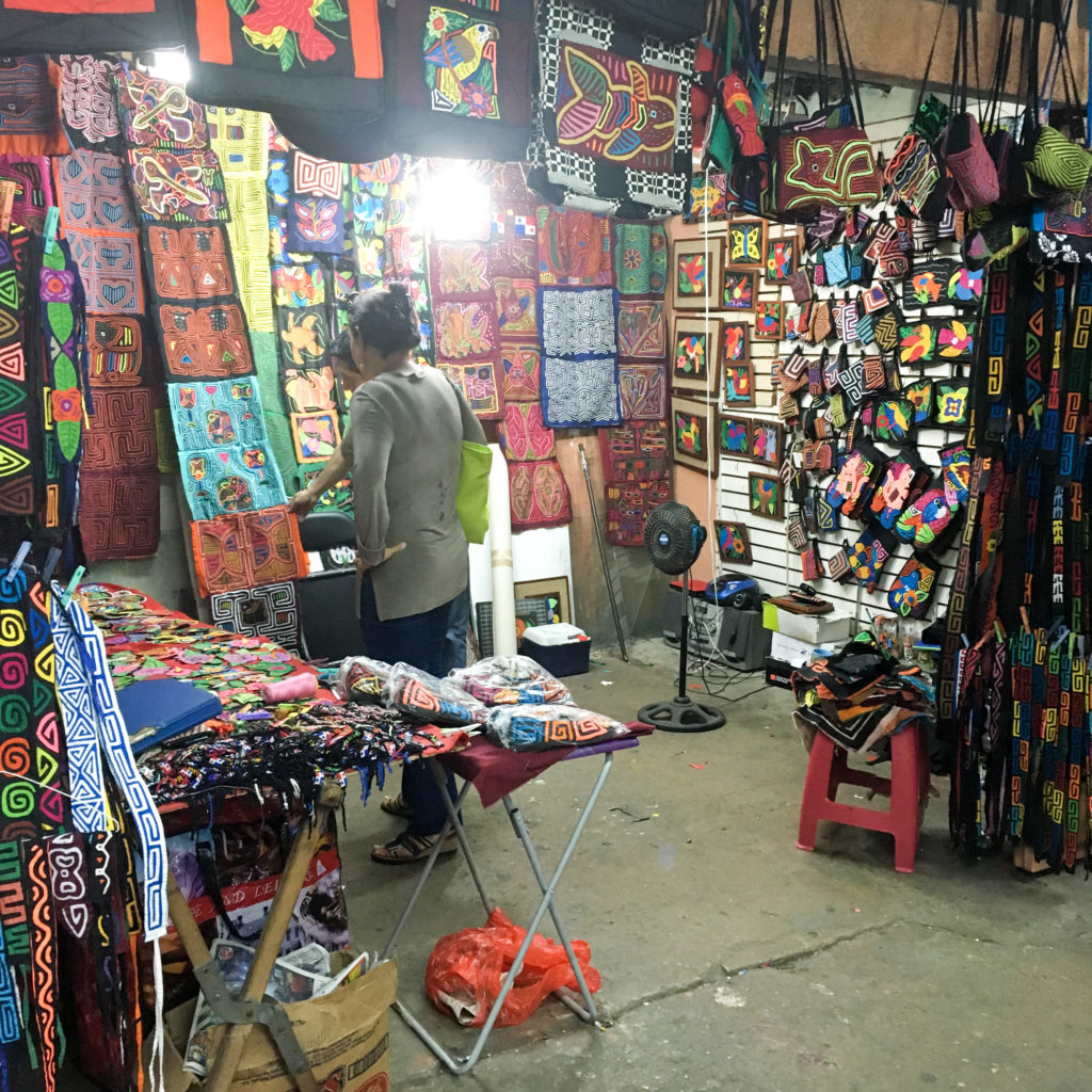 Kuna market in Cinco de Mayo area of Panama City Panama 