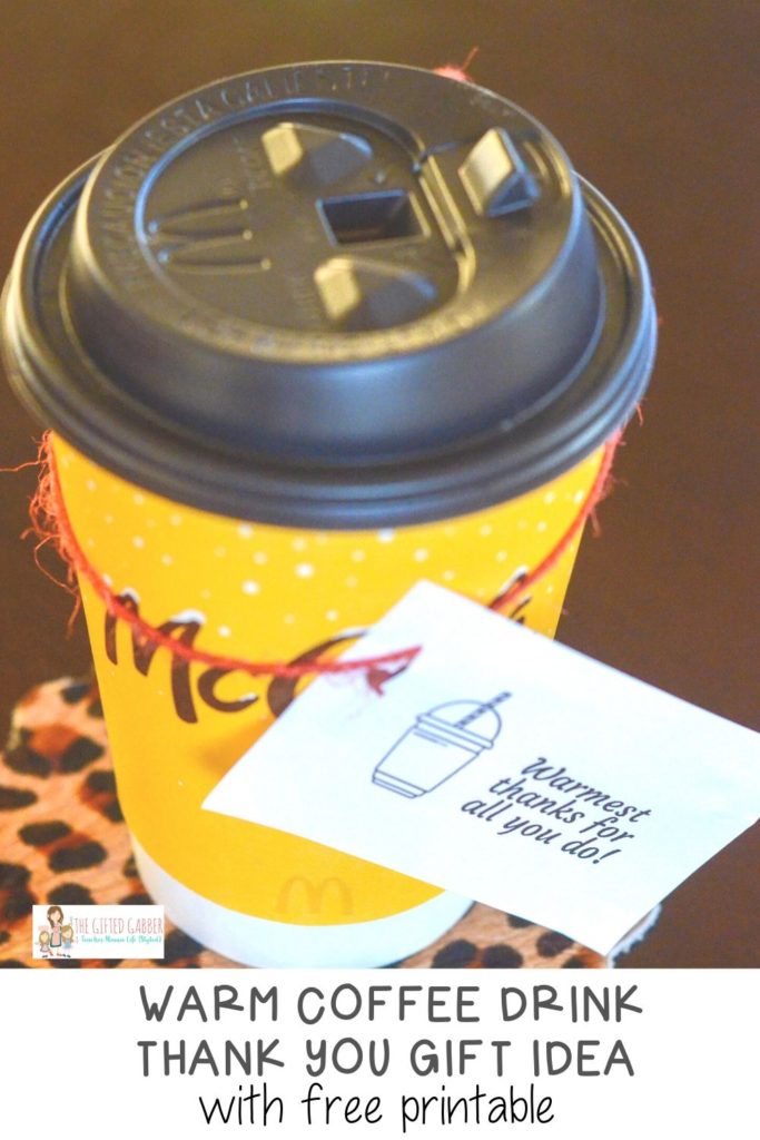 coffee drink with gift tag printable attached 