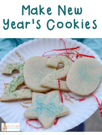 New Year's cookies 2020 on plate for a Happy New Year's gift