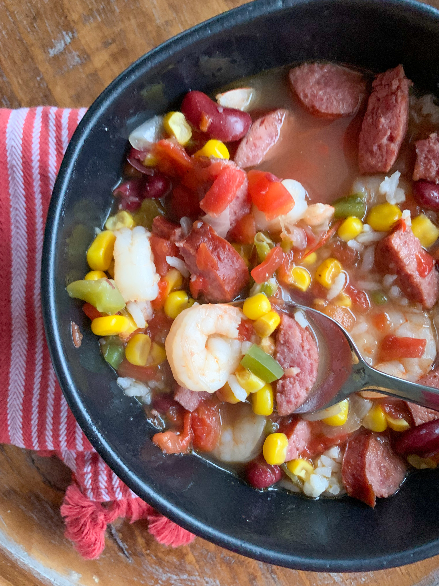 Amazing Cajun Corn Shrimp Soup With Sausage 