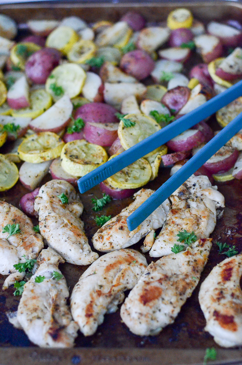 Sheet Pan Chicken and Veggie Supper - Sheet Pan Dinners - Sheet Pan Suppers - One Pan Chicken - One Pan Meals - The Gifted Gabber