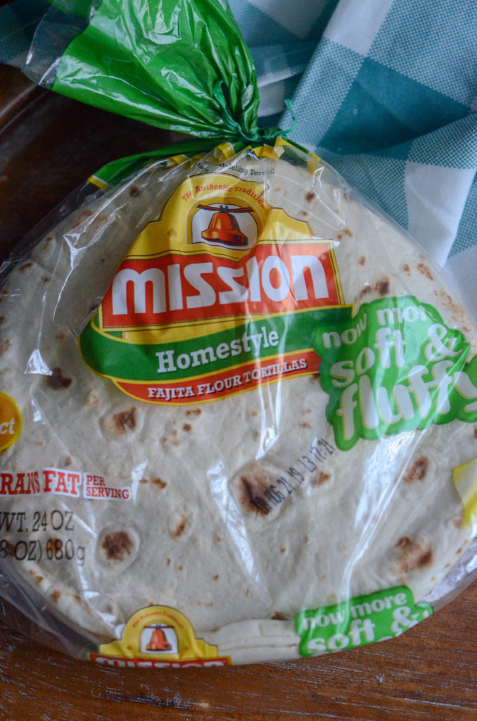 package of Mission Homestyle flour tortillas on counter