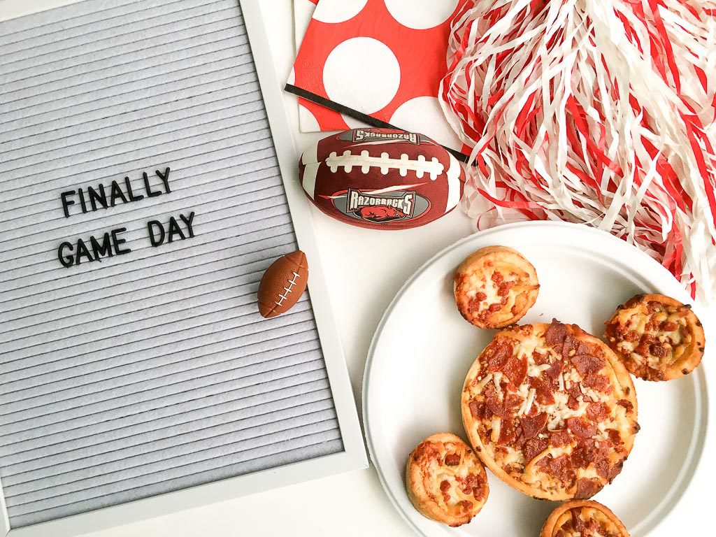 finally game day letter board quote with pizza on plate 