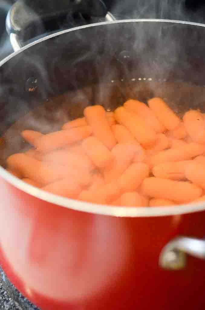 carrots in a pot on stove