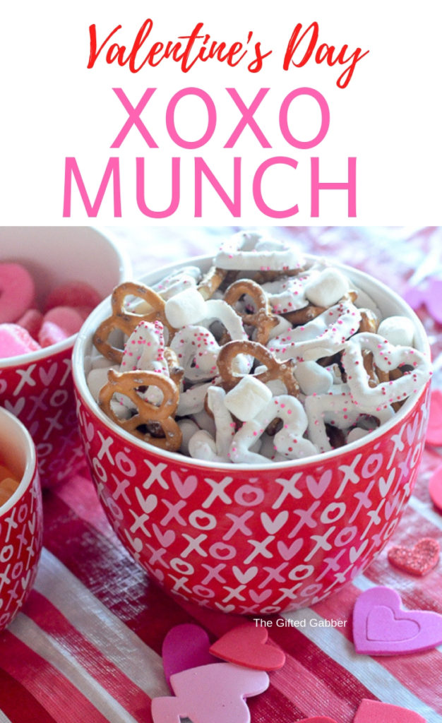 XOXO Munch for Valentine's Day - The Gifted Gabber - Galentine's Party for Little Girls #valentinesday #valentines #party #kids #recipes