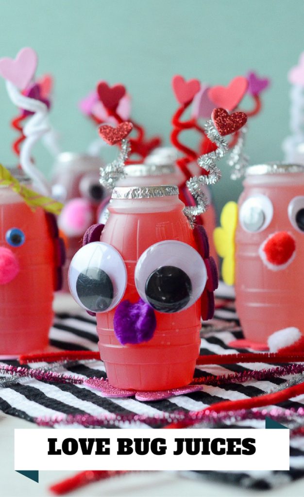 Love Bug Juice Boxes for Valentine's Day - The Gifted Gabber - #valentines #valentinesday #party #kids #crafts #valentinescrafts