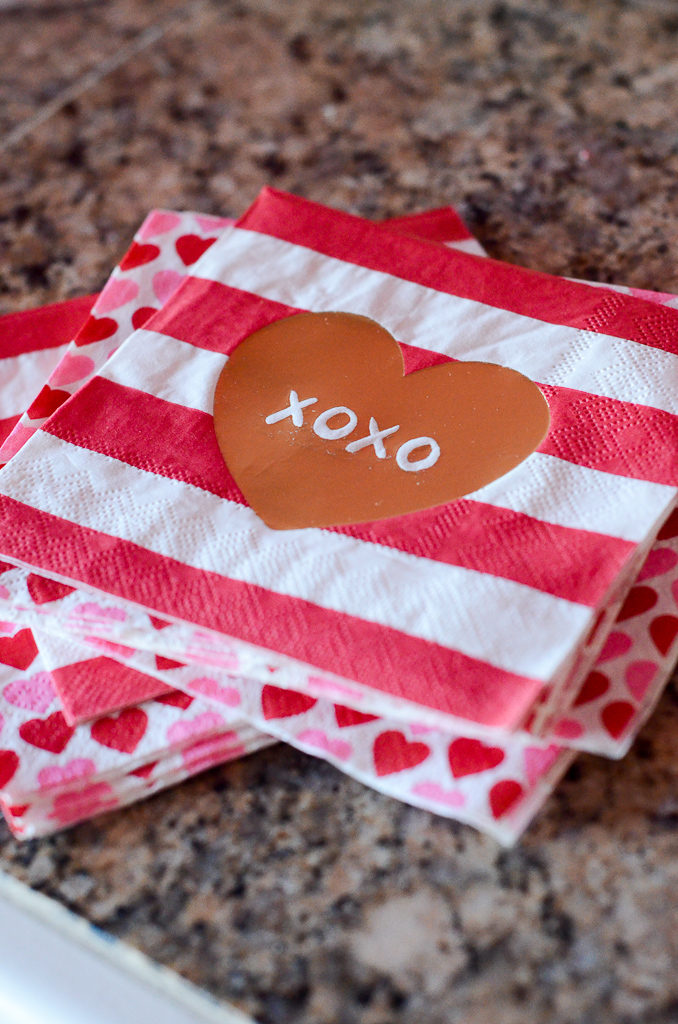 Valentine napkins for a Galentine's Party for little girls 