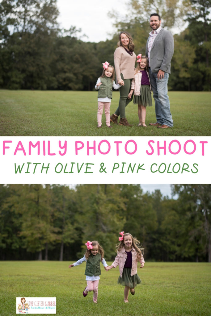olive and pink outfits for family collage image