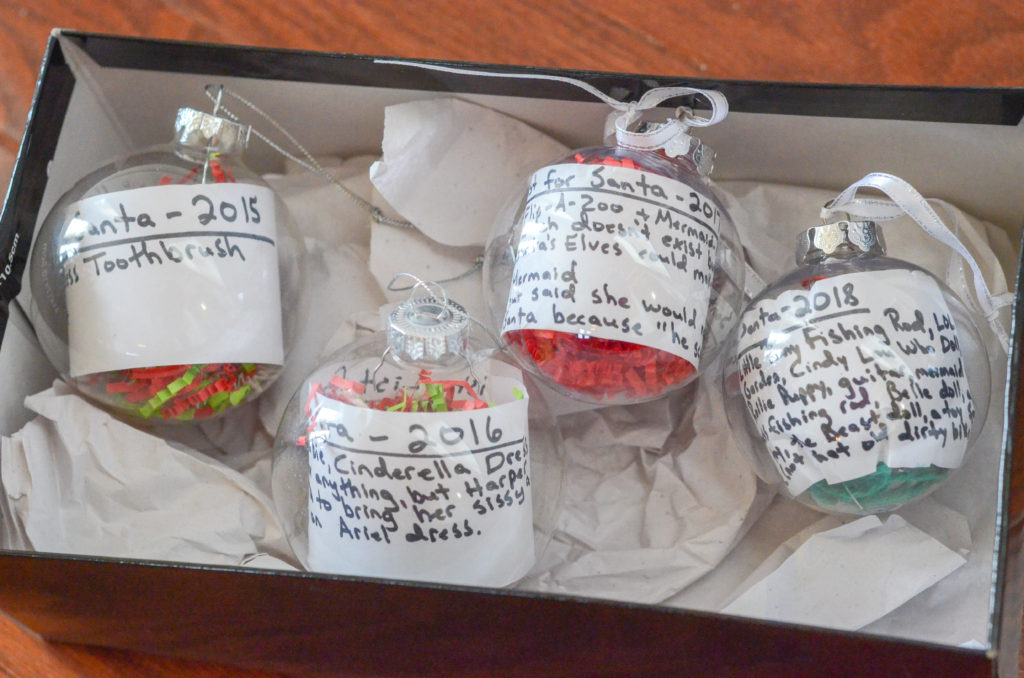 glass ornaments stored in box 