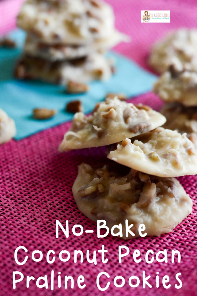 This easy no bake coconut pecan praline cookie recipe will put all other no bake cookies to shame! Full of coconut and butter pecan goodness, this is the best dessert - worthy of any holiday or event. Make them and prepare to be amazed! - The Gifted Gabber