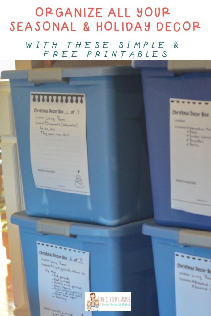How to Organize Storage Bins (with FREE Printables!)  Holiday organization  storage, Storage bins organization, Storage bins