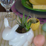 Spring Table Setting with Succulents for Easter Dinner - The Gifted Gabber