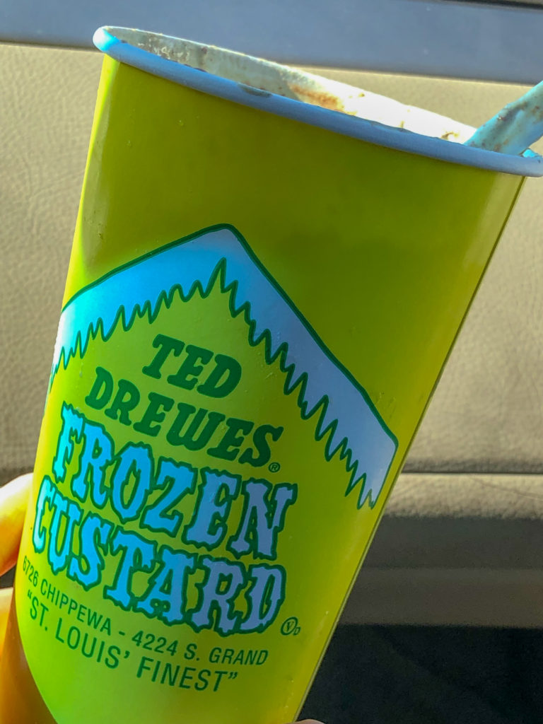 green cup from Ted Drewe's 