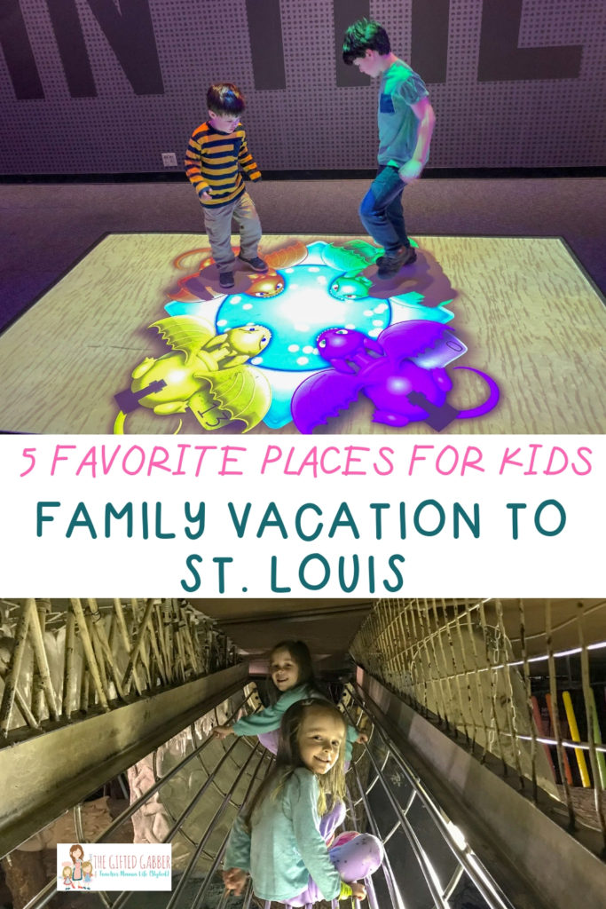 collage image of children on vacation in St. Louis Missouri with text overlay 
