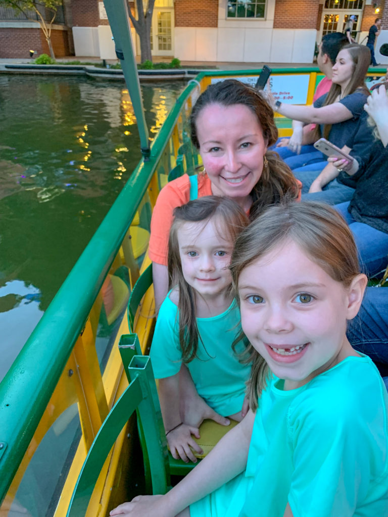 Family on Water Taxi at Bricktown Canal in OKC