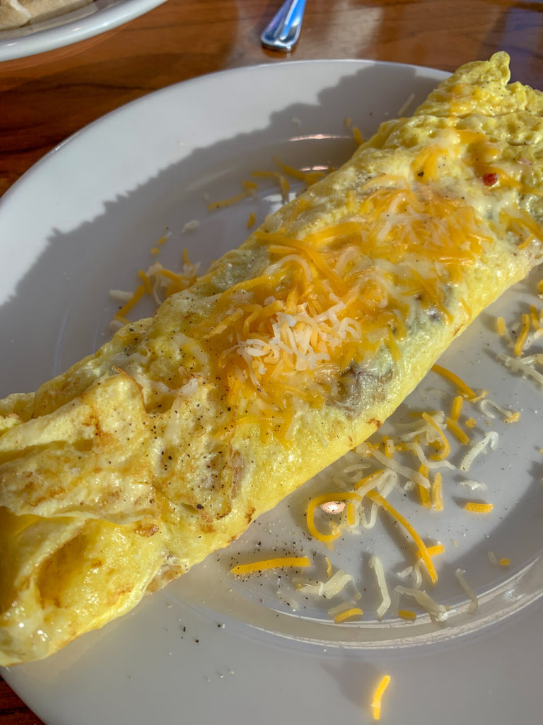 Custom Omelette on white plate at Embassy Suites Downtown - Oklahoma City with Kids