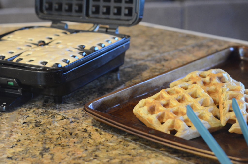 Cuisinart iron with breakfast items on tray 