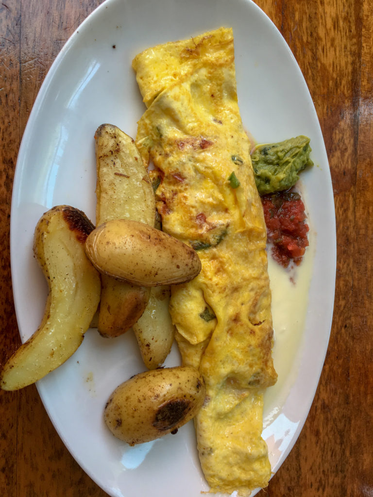 omelette and roasted potatoes at the restaurant at The Mansion on Forsyth Park