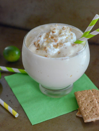 frosted key lime drink on green napkin
