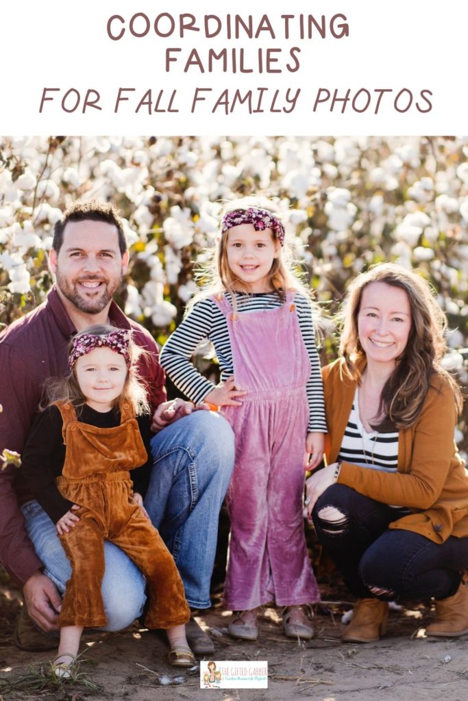 family poses at Schaefer's Pumpkin Patch and Corn Maze with text overlay