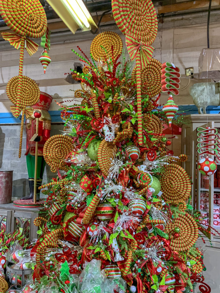 retro Christmas decorations with candy decorations