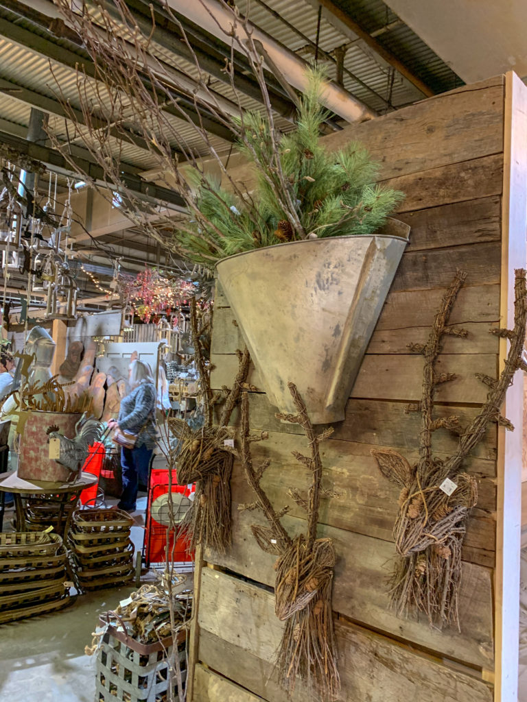 rustic Christmas decorations at Guess and Company