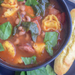 black eyed peas soup with side of cornbread