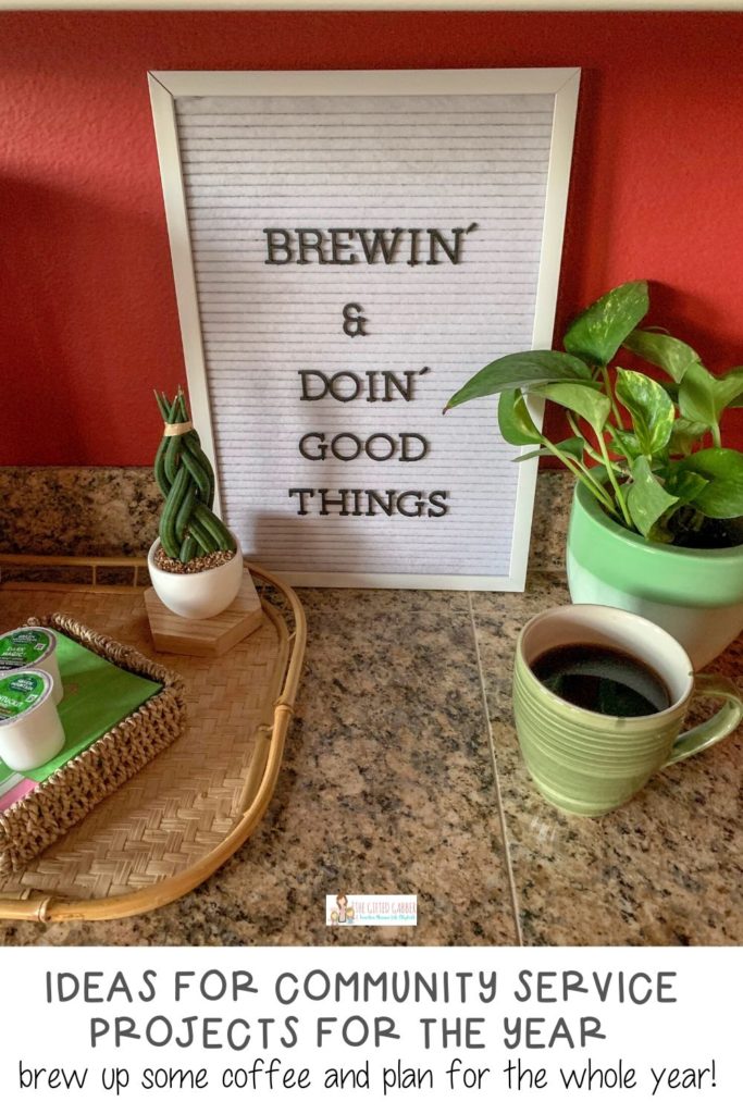 a coffee letter board sign that mentions doing good at a coffee station