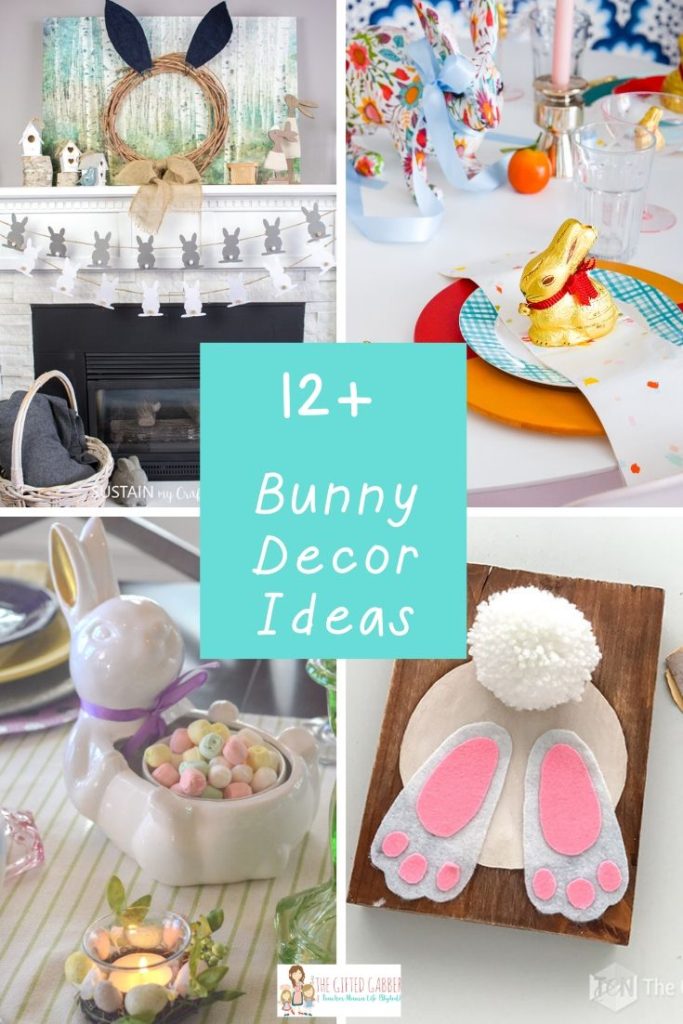 collage image of bunny decor ideas