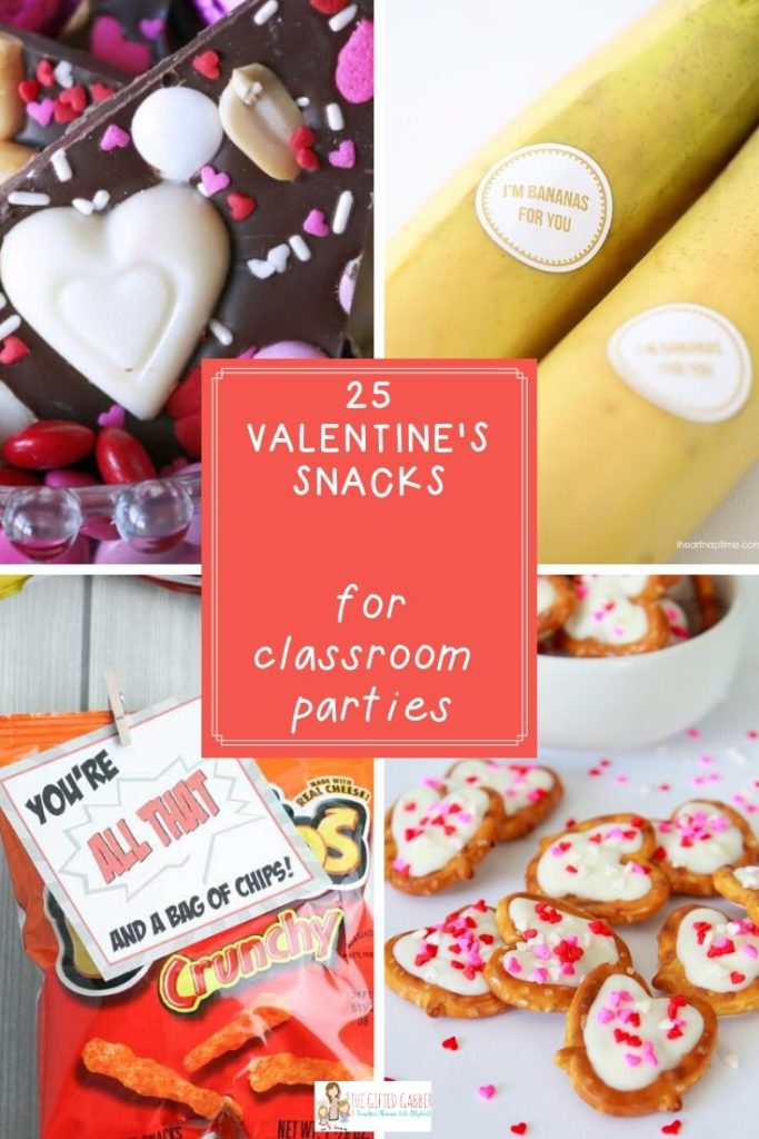 image with four Valentine's treats photos and text overlay 