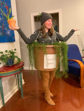 woman wearing potted cactus costume DIY