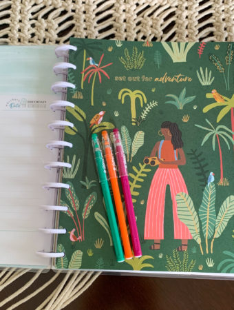 open Happy Planner teacher planner with three Pilot Frixion pens - teacher must haves from Amazon
