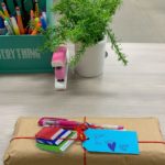 pretty secret pal gift on desk