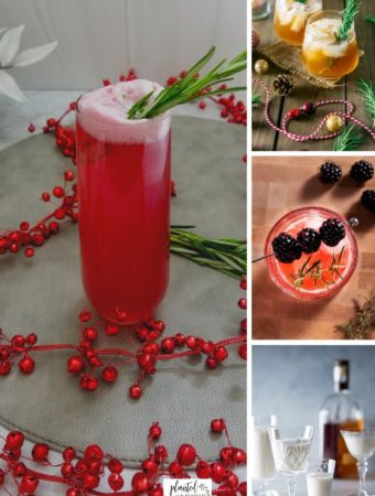 Christmas gin cocktails collage image