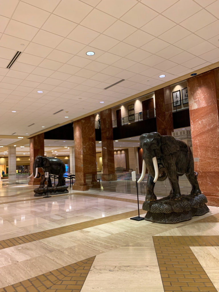 authentic Asian elephant sculptures from Hilton Anatole Dallas