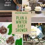 baby shower themes for winter collage image with a text overlay