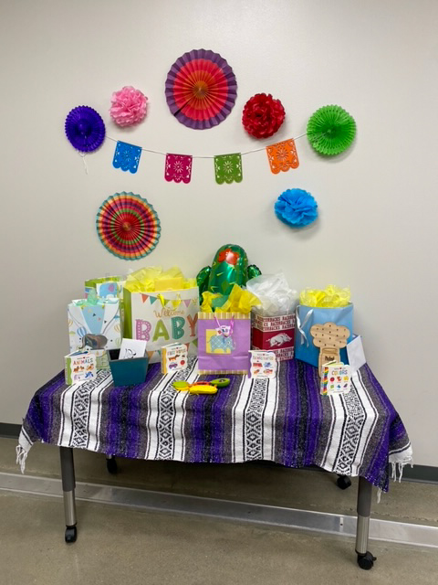 fiesta baby shower gift table