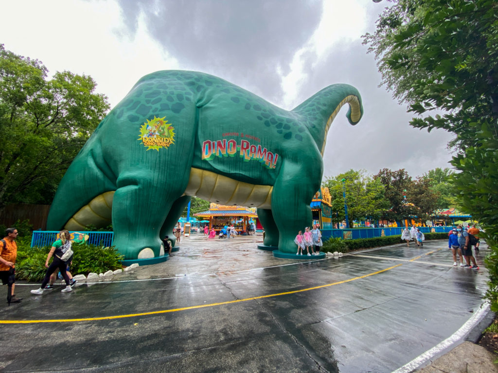 large dinosaur at the Dino-Rama exhibit