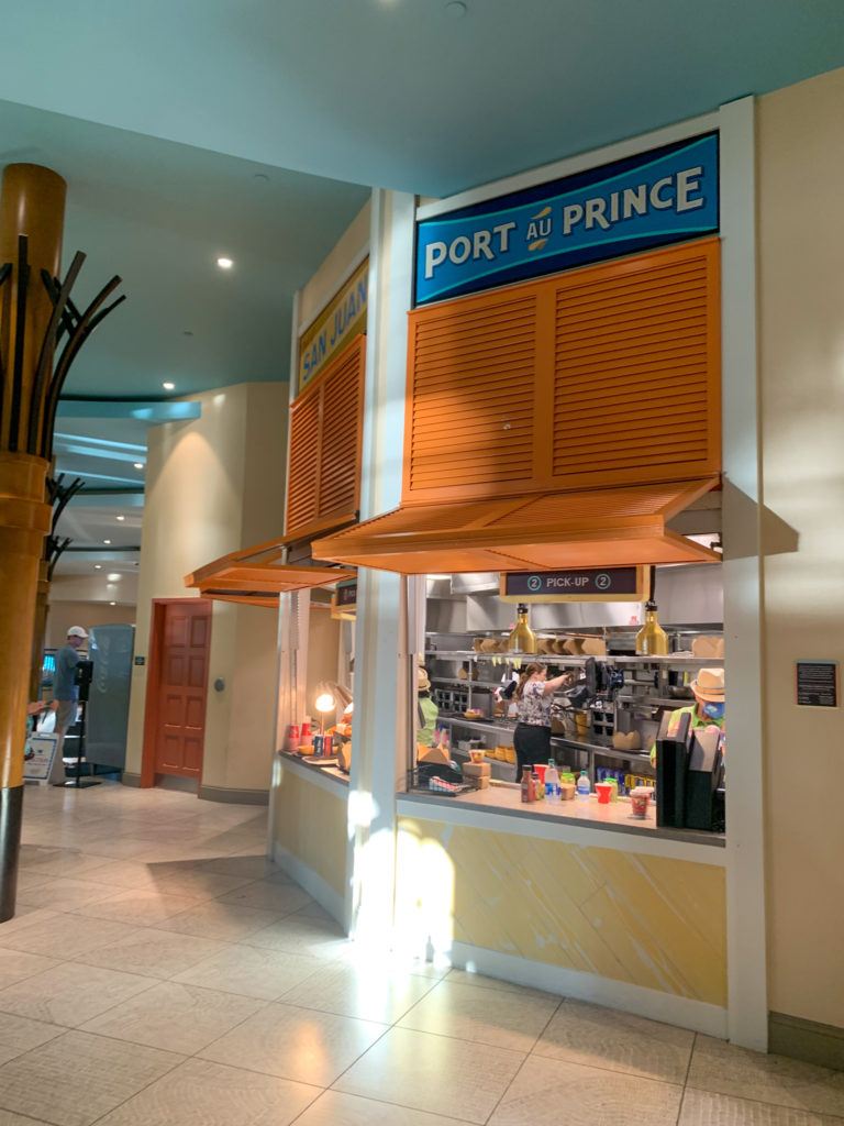 a pick up station for quick-order food  at Disney Caribbean Beach Resort