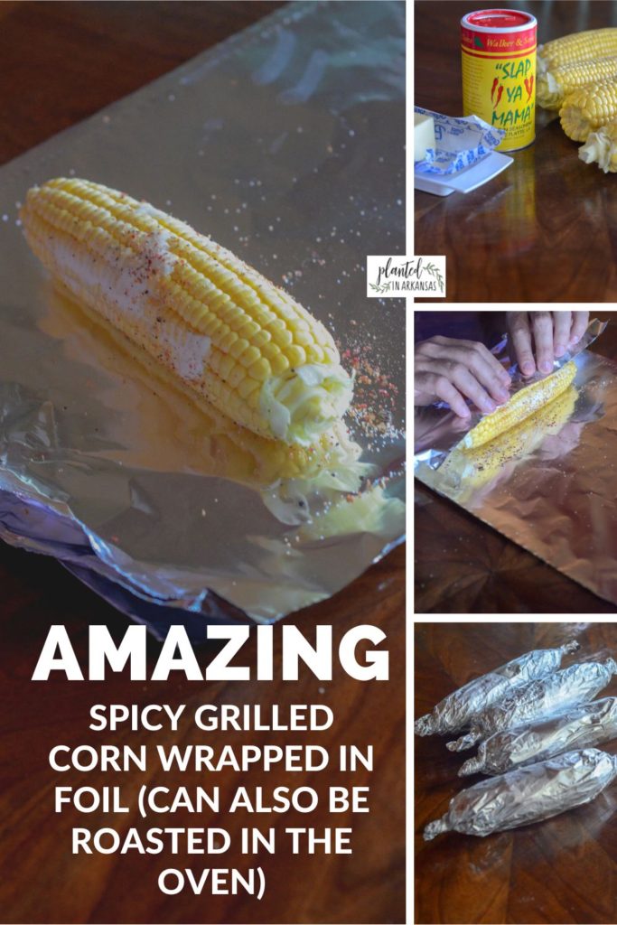 collage tutorial for spiced corn on the cob in foil for the grill