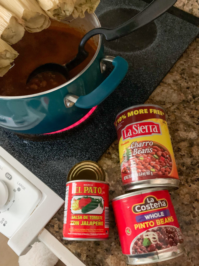 ingredients for Hispanic food on glass top stove