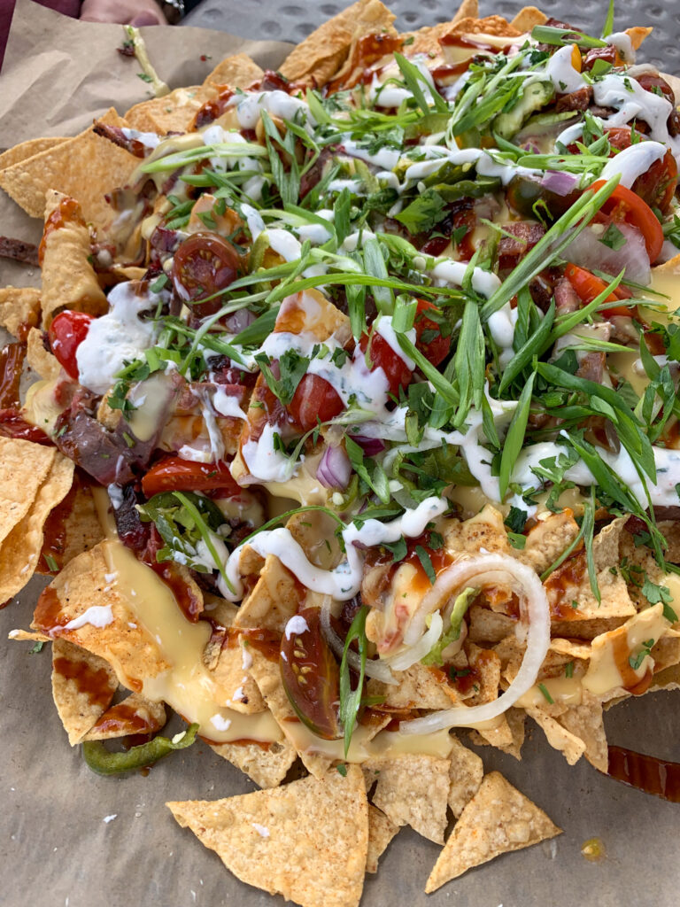 gutter ball nachos from Uncle Buck's Fish Bowl and Grill restaurant at Big Cedar Lodge